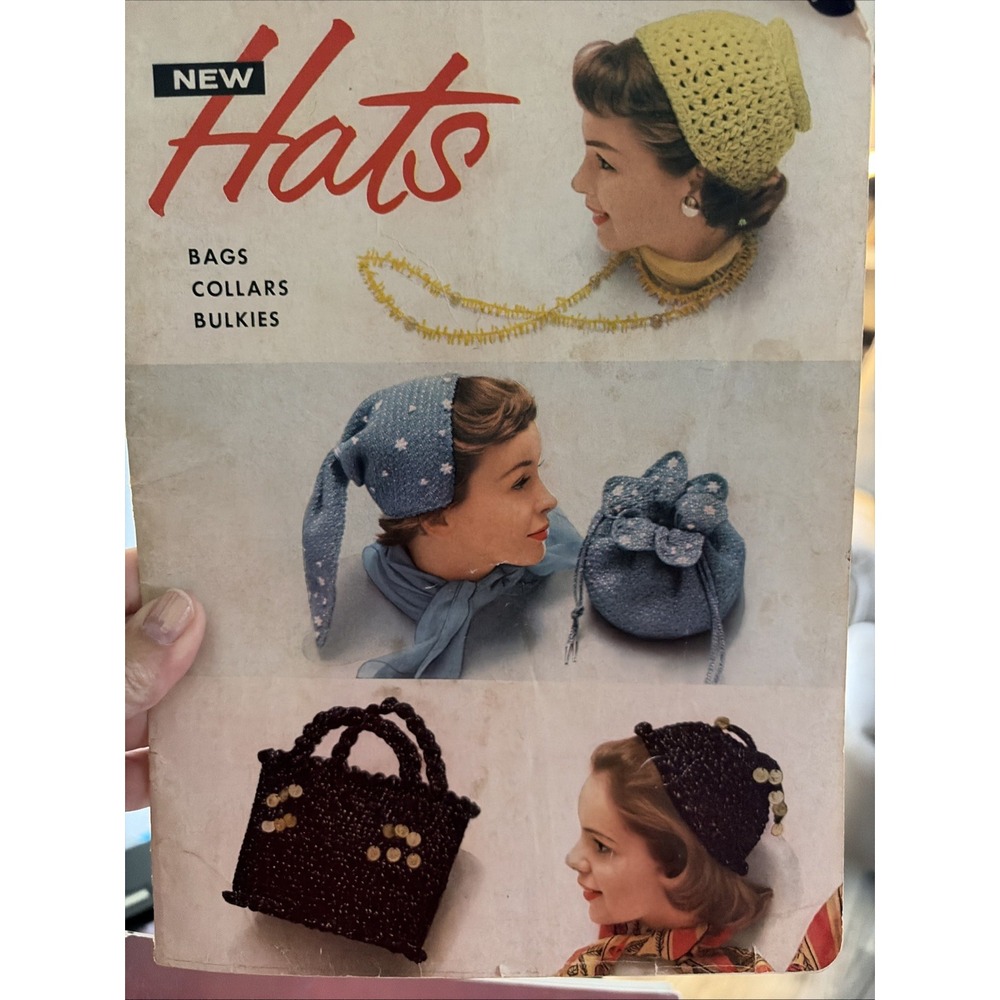 VTG 1950 Star Hat Book No. 117 American Thread Co Knit Crochet Pattern Booklet
